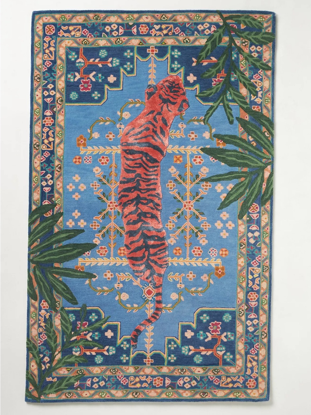 Anthropologie Hand Tufted Wool Blend Bengal Tiger Rug 3x5